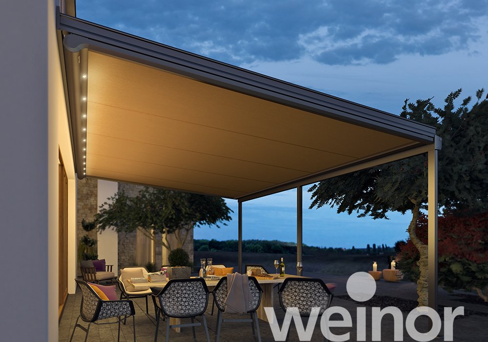 Patio roof weinor Terrazza Originale with LED light bar
